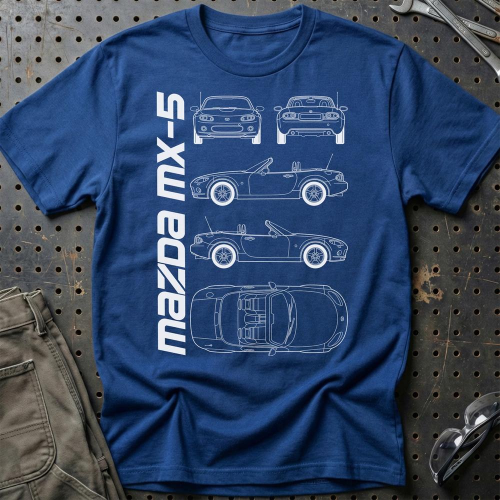 Mazda Mx-5 (Nc) Unisex T-Shirt , Bomuld-Beklædning-Mazda-Blå Royal-S-Garage Culture Shop- garage - man cave - merchandise
