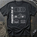 Mazda Mx-5 (Nd) T-Shirt-Beklædning-Mazda-Sort-S-Garage Culture Shop- garage - man cave - merchandise