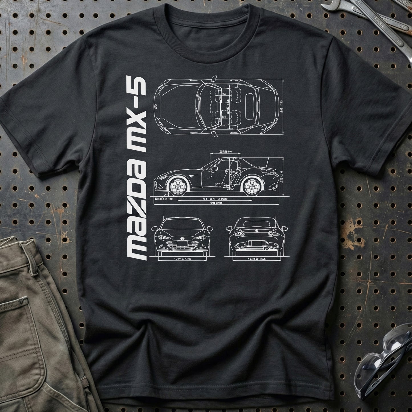 Mazda Mx-5 (Nd) Unisex T-Shirt , Bomuld-Beklædning-Mazda-Sort-S-Garage Culture Shop- garage - man cave - merchandise