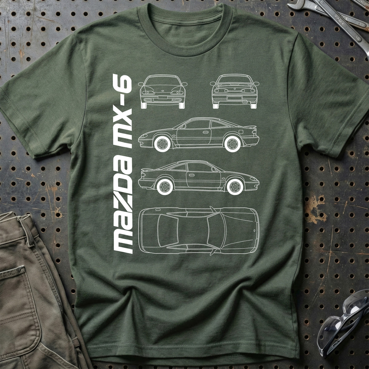 
Mazda Mx-6 (Ge) T-Shirt – Grøn Militær