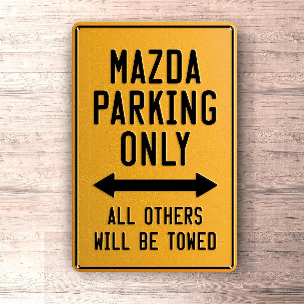 Mazda Parking Only Skilte, Musemåtte, Dørmåtte , Plakat-Parking skilte-Mazda-Garage Culture Shop- garage - man cave - merchandise