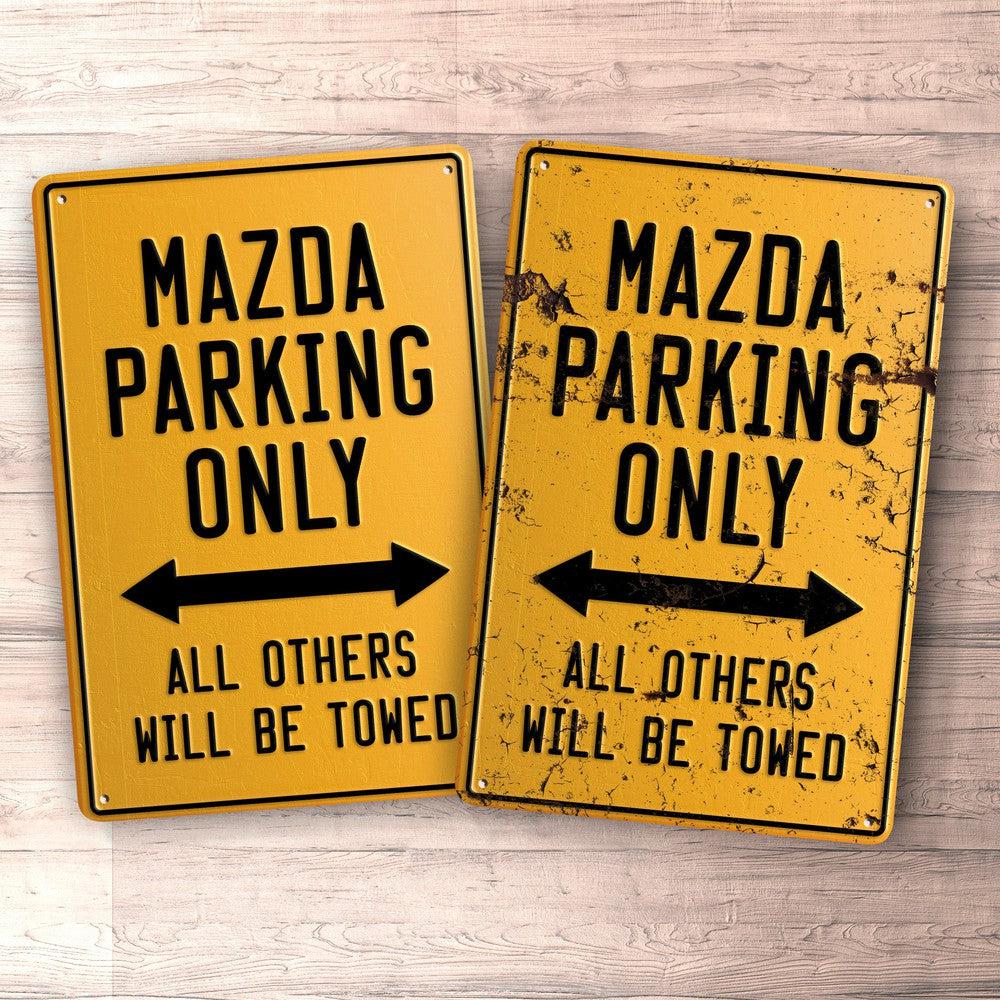 Mazda Parking Only Skilte, Musemåtte, Dørmåtte , Plakat-Parking skilte-Mazda-Garage Culture Shop- garage - man cave - merchandise