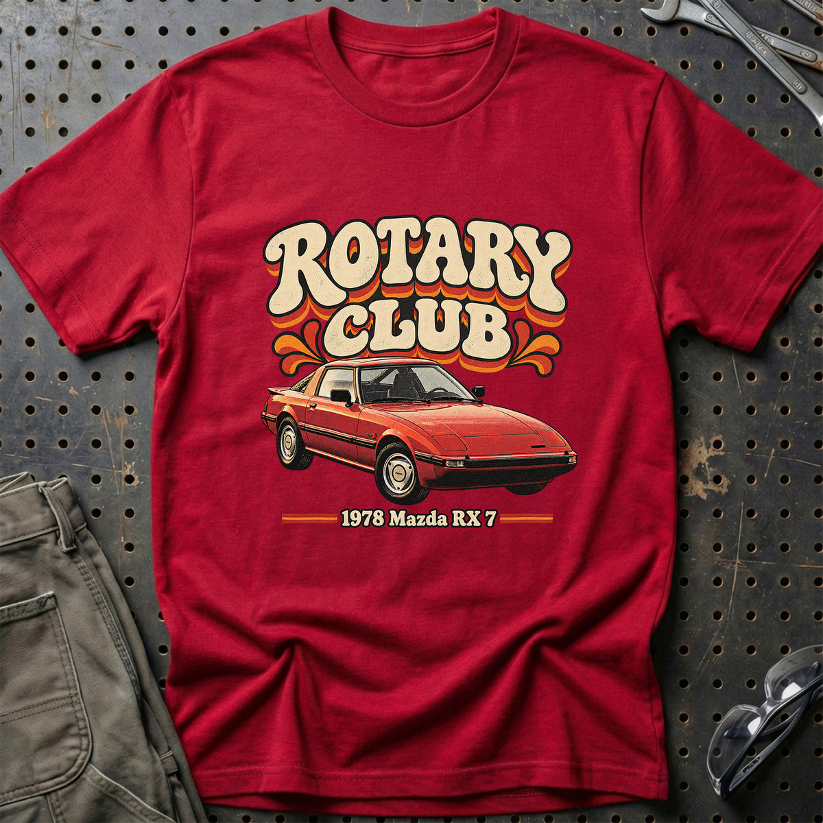
Mazda RX-7 1978 – Rotary Club T-Shirt – Rød