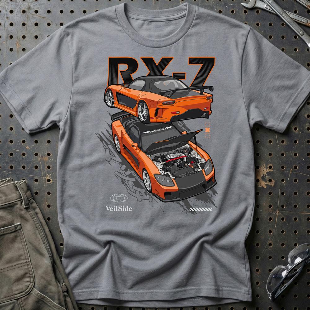 Mazda RX7 Hans Fast And Furios Cars T-Shirt-Beklædning-Mazda-Grå Sport-S-Garage Culture Shop- garage - man cave - merchandise