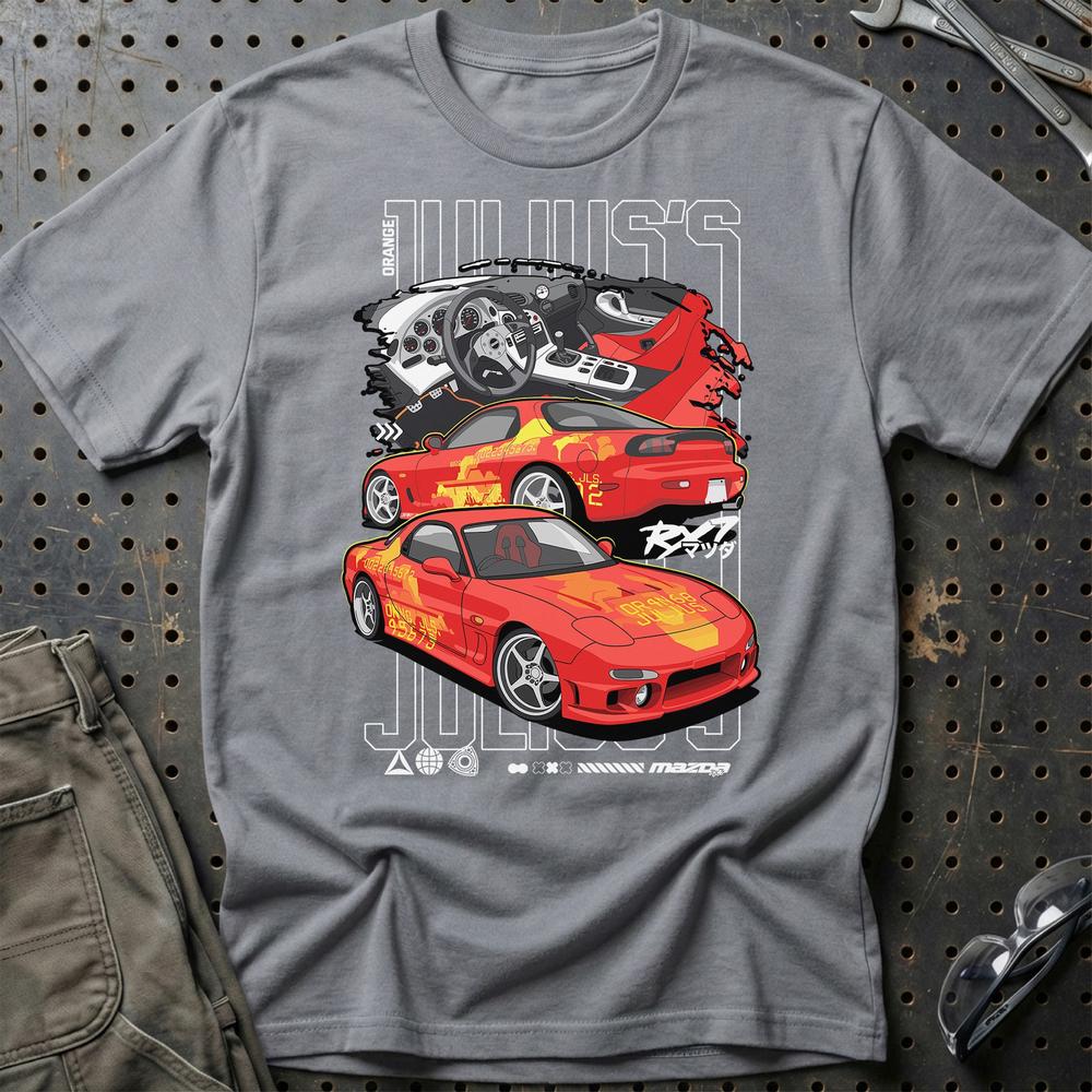 Mazda RX7 Julius Fast And Furios Cars T-Shirt-Beklædning-Mazda-Grå Sport-S-Garage Culture Shop- garage - man cave - merchandise