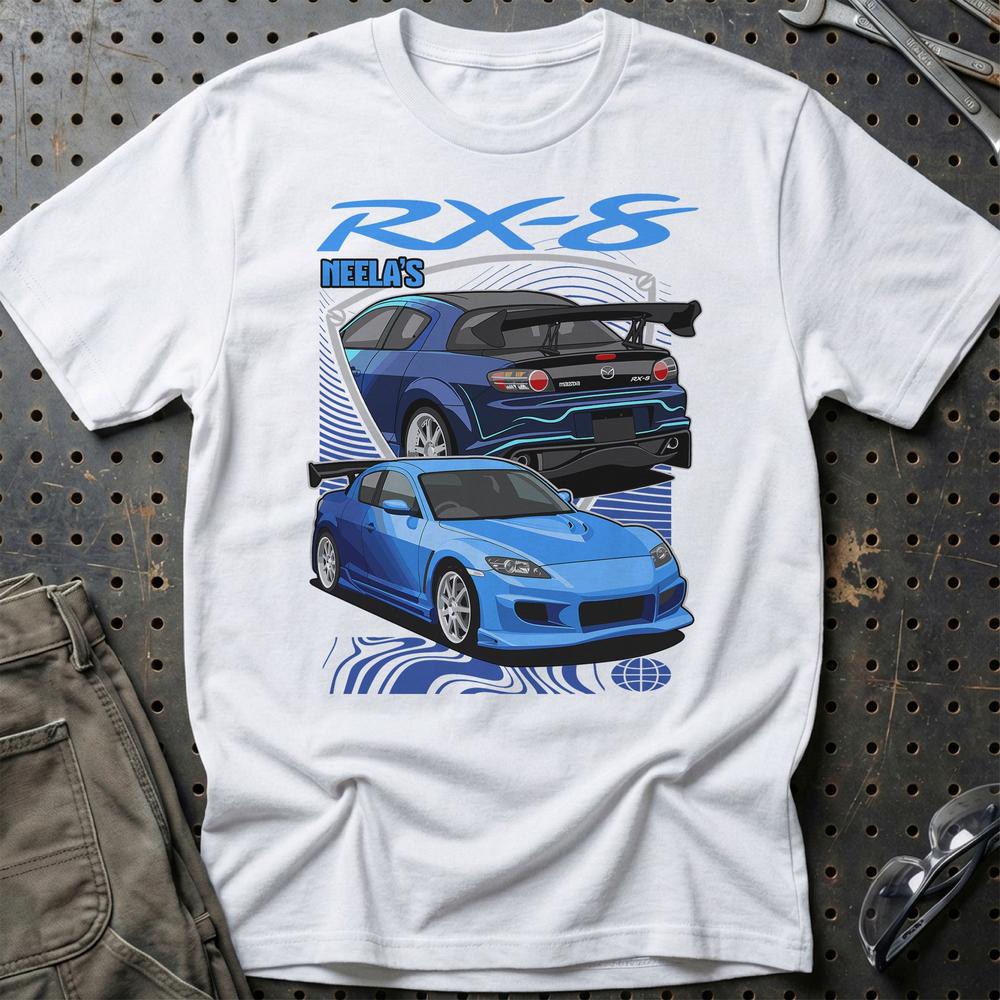 Mazda RX8 Fast And Furios Cars T-Shirt-Beklædning-Mazda-Hvid-S-Garage Culture Shop- garage - man cave - merchandise