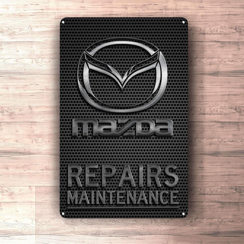 Mazda Repairs Maintenance Skilte, Musemåtte, Dørmåtte , Plakat-Skilte-Mazda-Garage Culture Shop- garage - man cave - merchandise