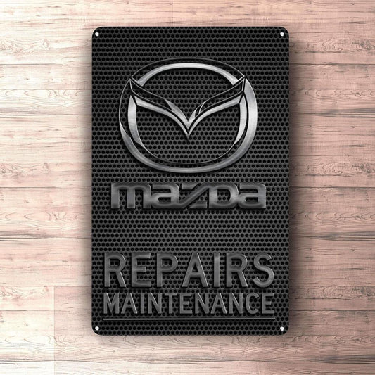 Mazda Repairs Maintenance Skilte, Musemåtte, Dørmåtte , Plakat-Skilte-Mazda-Garage Culture Shop- garage - man cave - merchandise