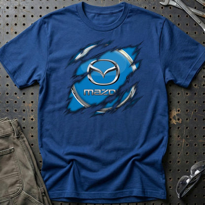 Mazda Ripped Unisex T-Shirt , Bomuld-Beklædning-Mazda-Blå Royal-S-Garage Culture Shop- garage - man cave - merchandise