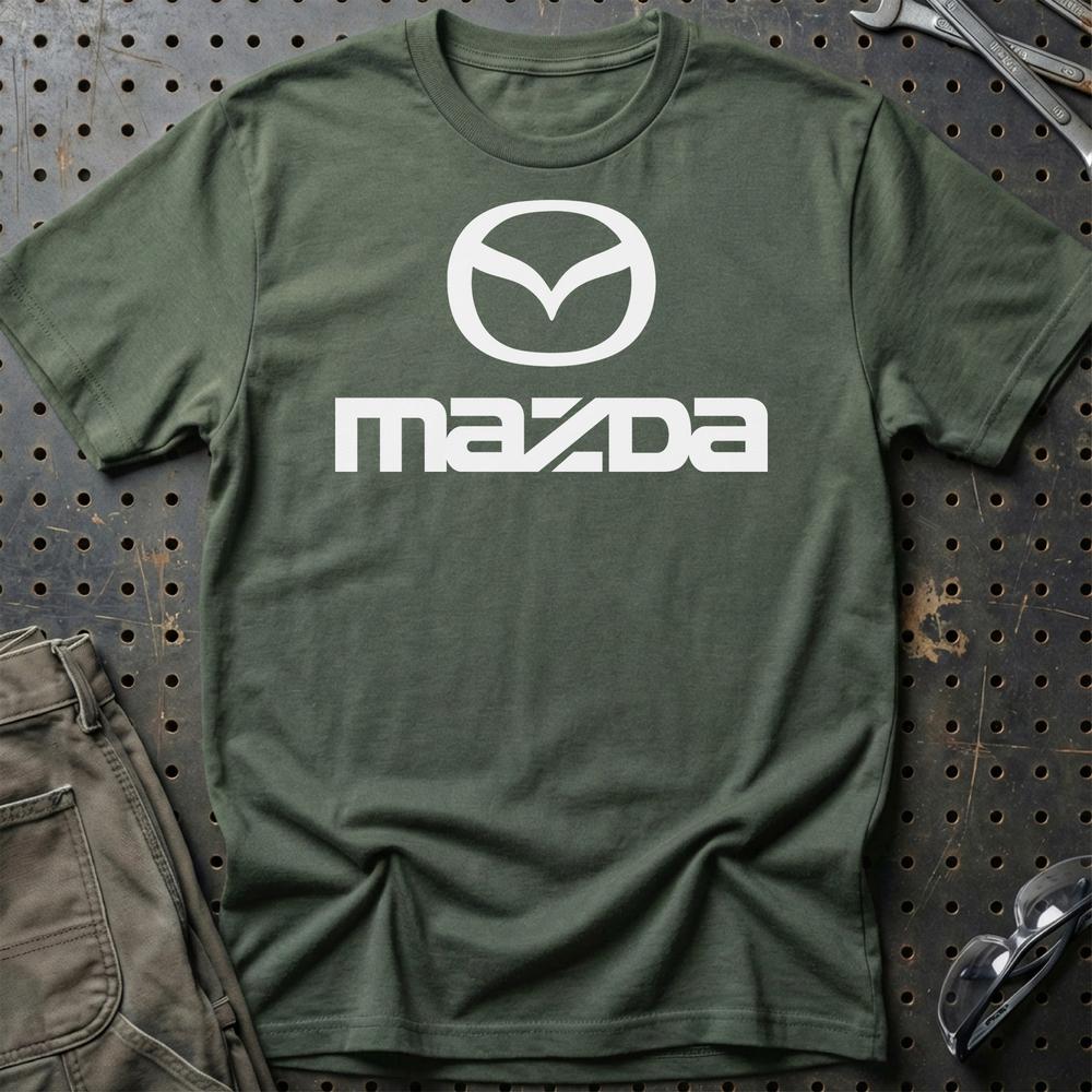 Mazda T-Shirt-Beklædning-Mazda-Grøn Militær-S-Garage Culture Shop- garage - man cave - merchandise