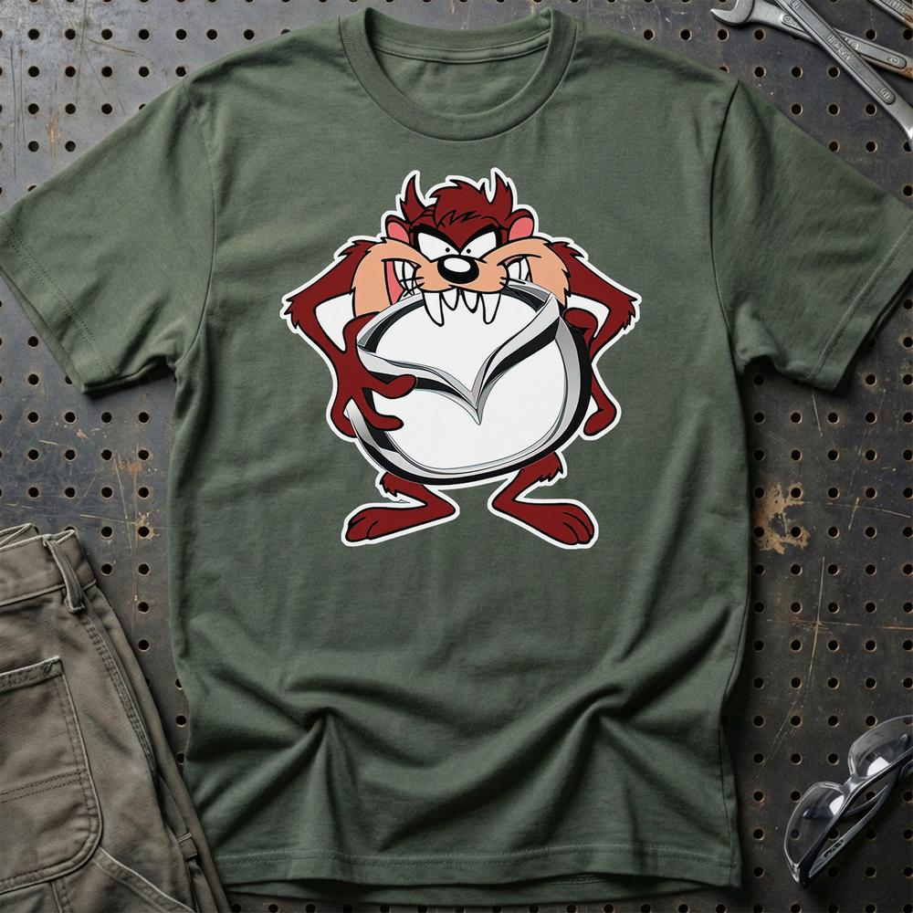 Mazda TAZ T-Shirt-Beklædning-Mazda-Grøn Militær-S-Garage Culture Shop- garage - man cave - merchandise