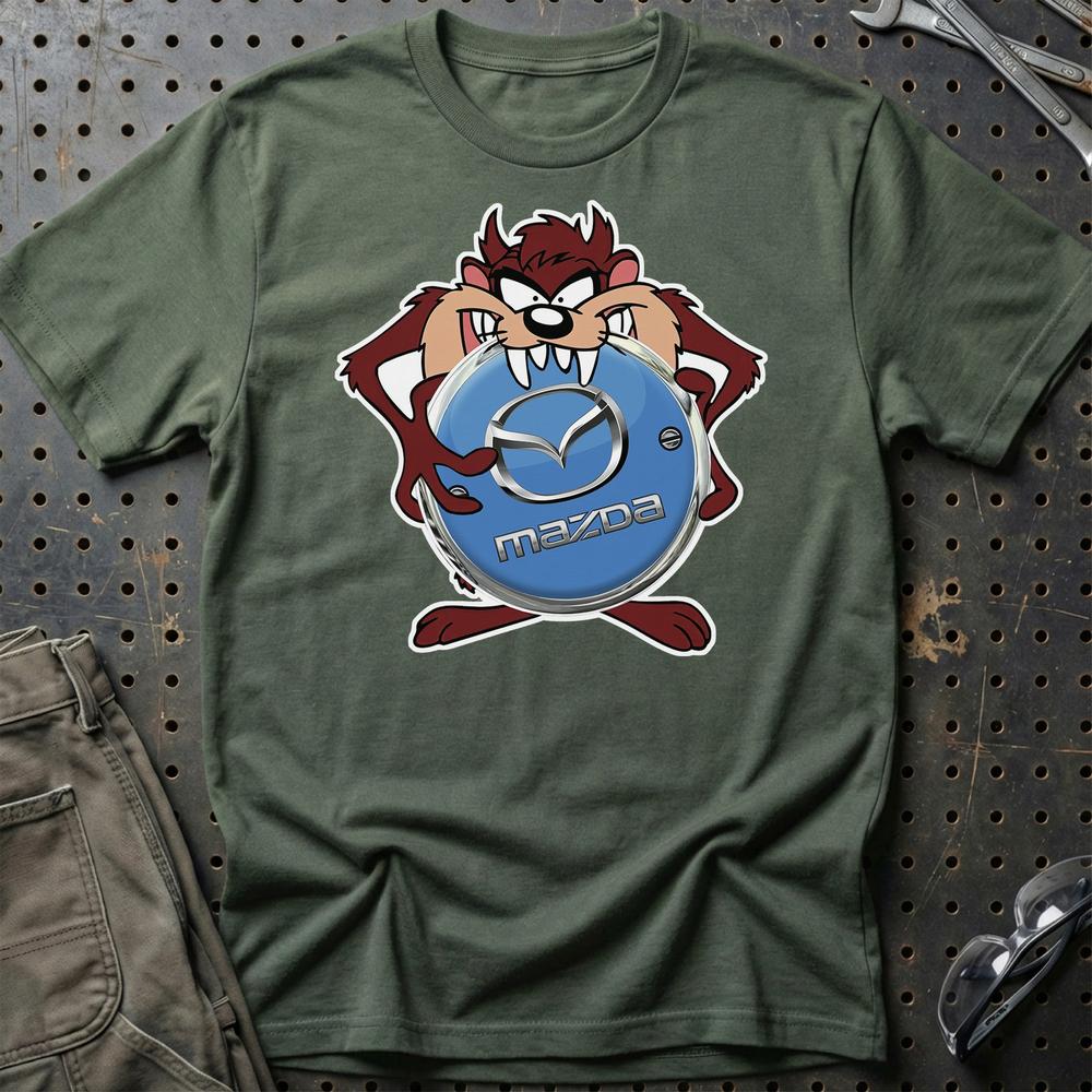 Mazda TAZ T-Shirt-Beklædning-Mazda-Grøn Militær-S-Garage Culture Shop- garage - man cave - merchandise