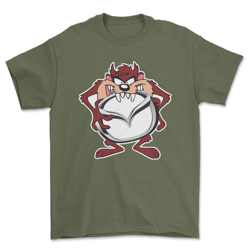 Mazda TAZ Unisex T-Shirt , Bomuld-Beklædning-Mazda-Grøn Militær-S-Forside-Garage Culture Shop- garage - man cave - merchandise