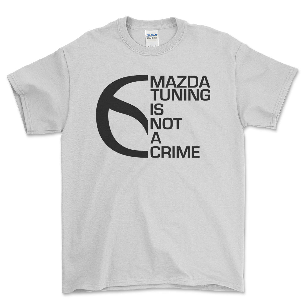 Mazda Tuning Is Not A Crime T-Shirt-Beklædning-Mazda-Hvid-S-Garage Culture Shop- garage - man cave - merchandise