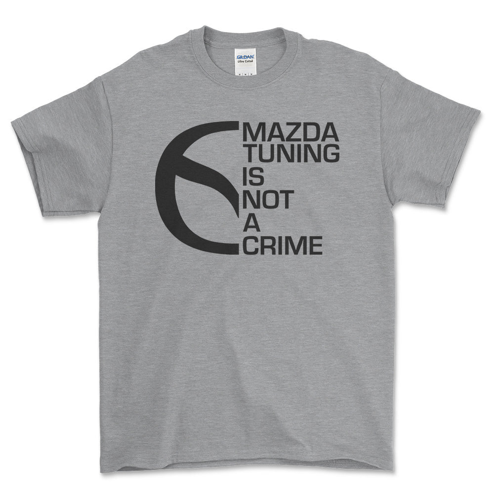 Mazda Tuning Is Not A Crime T-Shirt-Beklædning-Mazda-Grå Sport-S-Garage Culture Shop- garage - man cave - merchandise