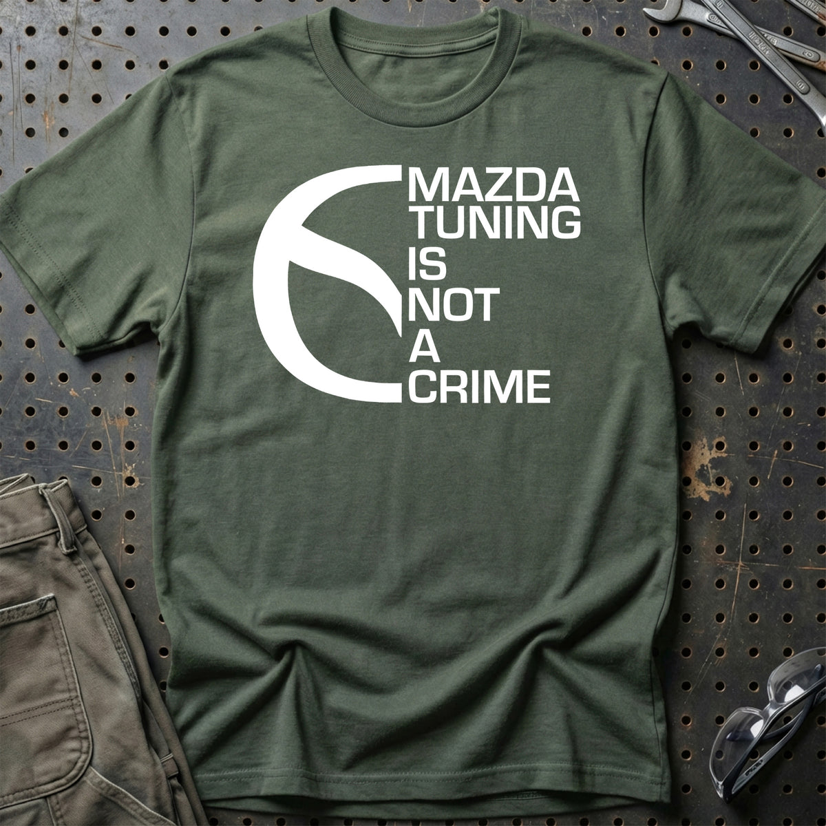 
Mazda Tuning Is Not A Crime T-Shirt – Grøn Militær