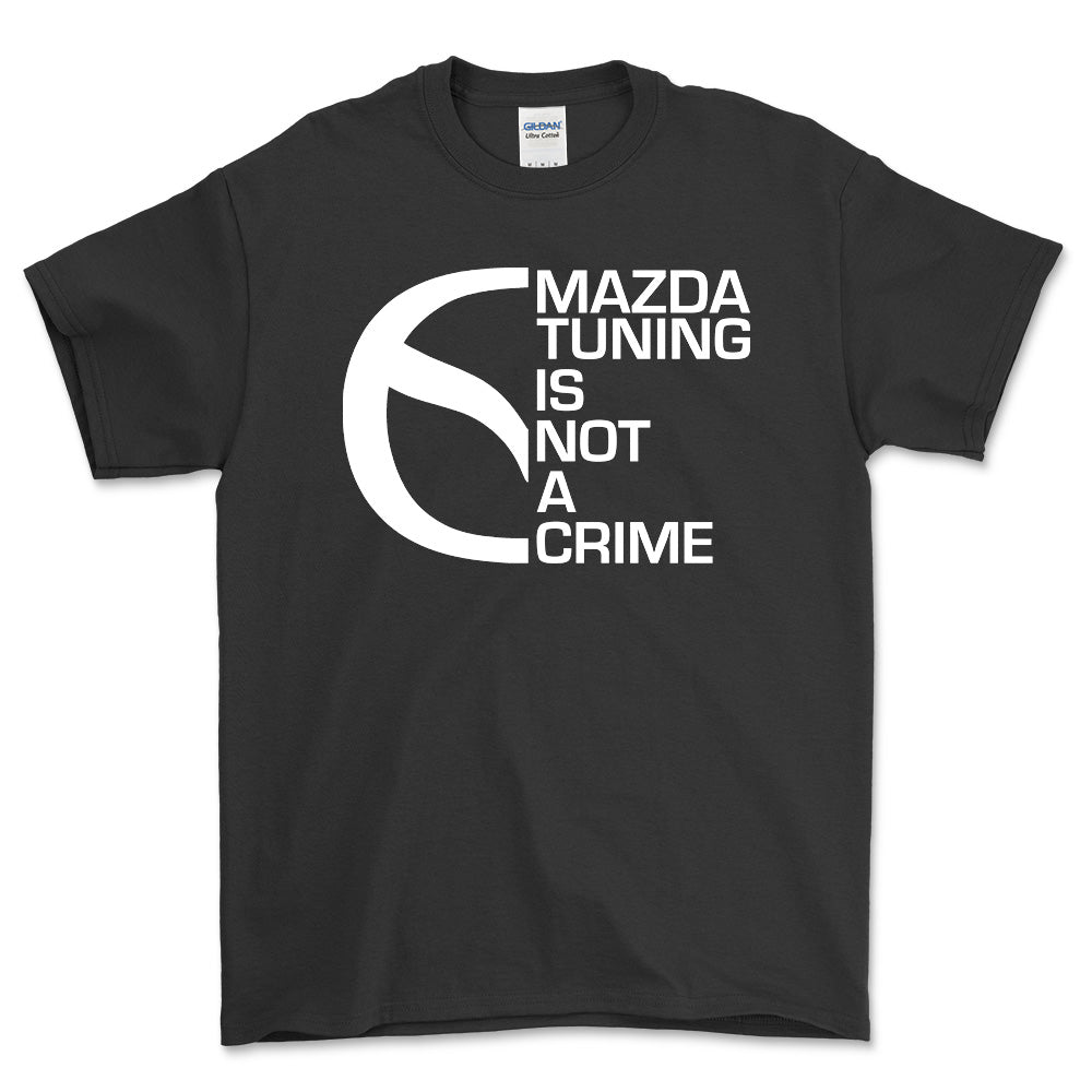 Mazda Tuning Is Not A Crime T-Shirt-Beklædning-Mazda-Sort-S-Garage Culture Shop- garage - man cave - merchandise