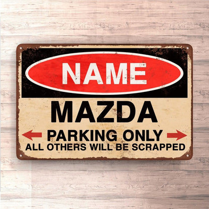 Mazdai - Parking Only - Skilte, Musemåtte, Dørmåtte , Plakat-Skilte-Mazda-Garage Culture Shop- garage - man cave - merchandise