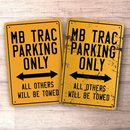 Mb Trac Parking Only Skilte, Musemåtte, Dørmåtte , Plakat-Parking skilte-MB Trac-Garage Culture Shop- garage - man cave - merchandise