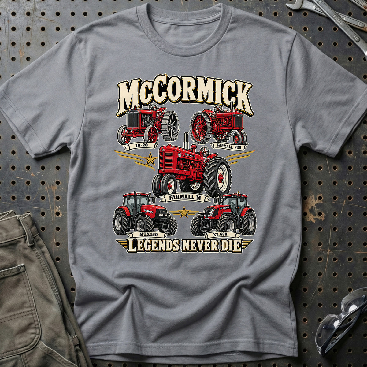 McCormick Legends Never Die T-Shirt-Beklædning-McCormick-Grå Sport-S-Garage Culture Shop- garage - man cave - merchandise
