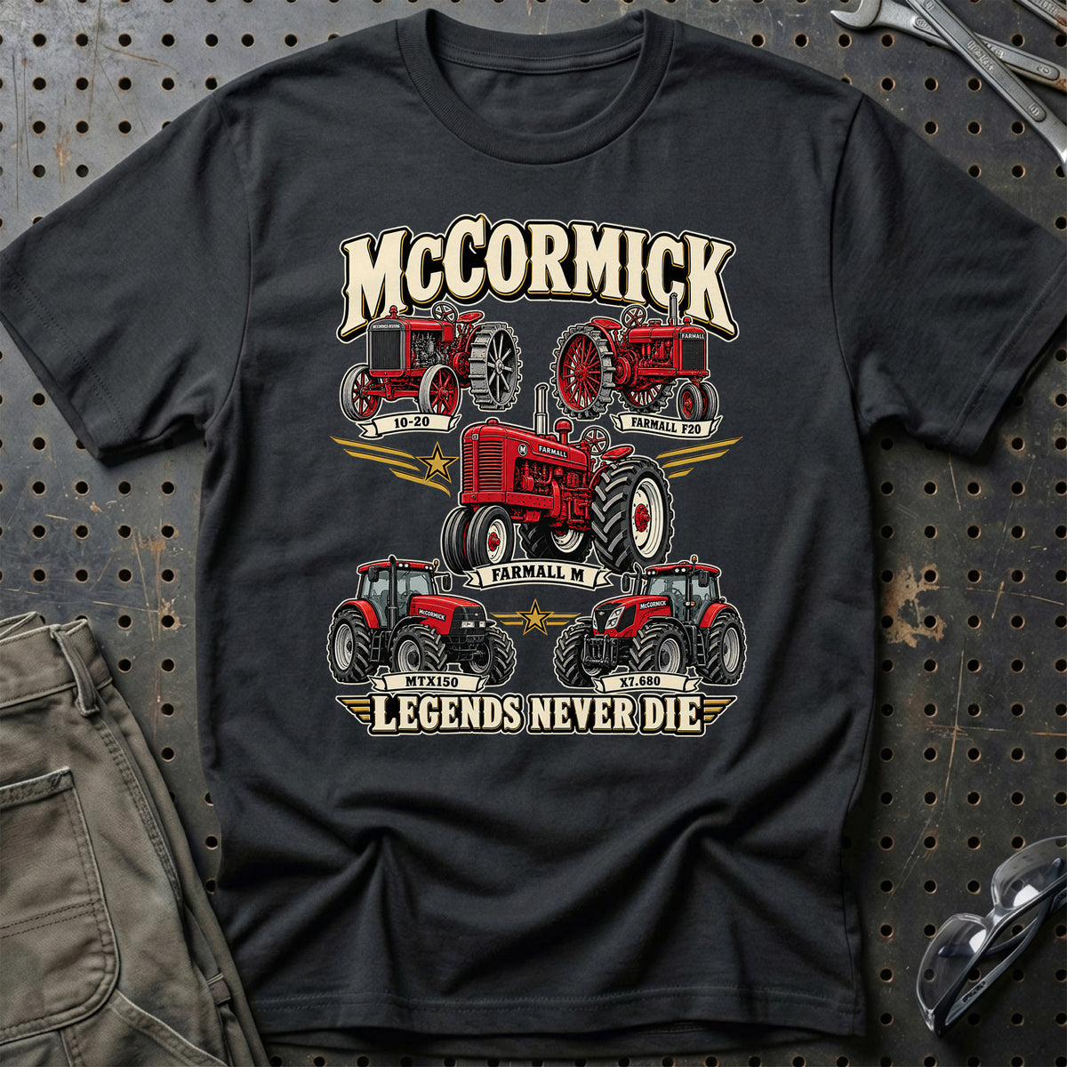 McCormick Legends Never Die T-Shirt-Beklædning-McCormick-Sort-S-Garage Culture Shop- garage - man cave - merchandise