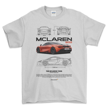 McLaren 720S - Unisex T-Shirt , Bomuld-Beklædning-McLaren-Hvid-S-Forside-Garage Culture Shop- garage - man cave - merchandise