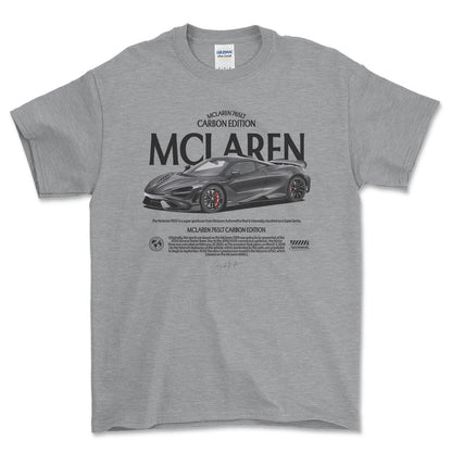 McLaren 765LT - Unisex T-Shirt , Bomuld-Beklædning-McLaren-Grå Sport-S-Forside-Garage Culture Shop- garage - man cave - merchandise