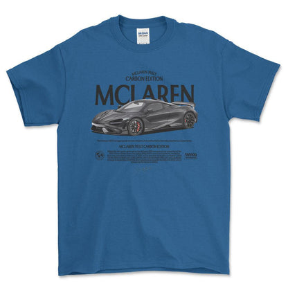 McLaren 765LT - Unisex T-Shirt , Bomuld-Beklædning-McLaren-Blå Royal-S-Forside-Garage Culture Shop- garage - man cave - merchandise