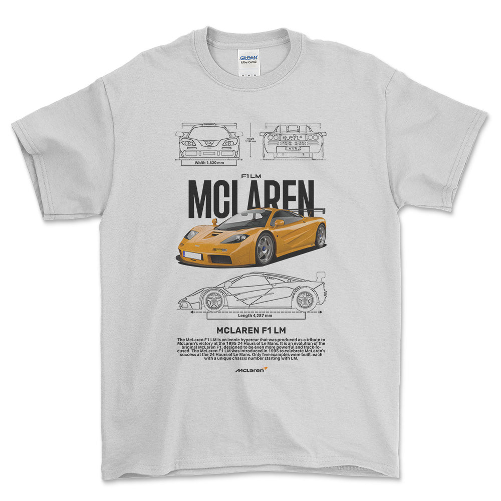 McLaren F1 LM - Unisex T-Shirt , Bomuld-Beklædning-McLaren-Hvid-S-Forside-Garage Culture Shop- garage - man cave - merchandise