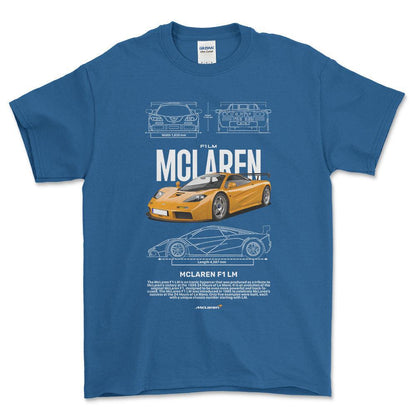 McLaren F1 LM - Unisex T-Shirt , Bomuld-Beklædning-McLaren-Blå Royal-S-Forside-Garage Culture Shop- garage - man cave - merchandise