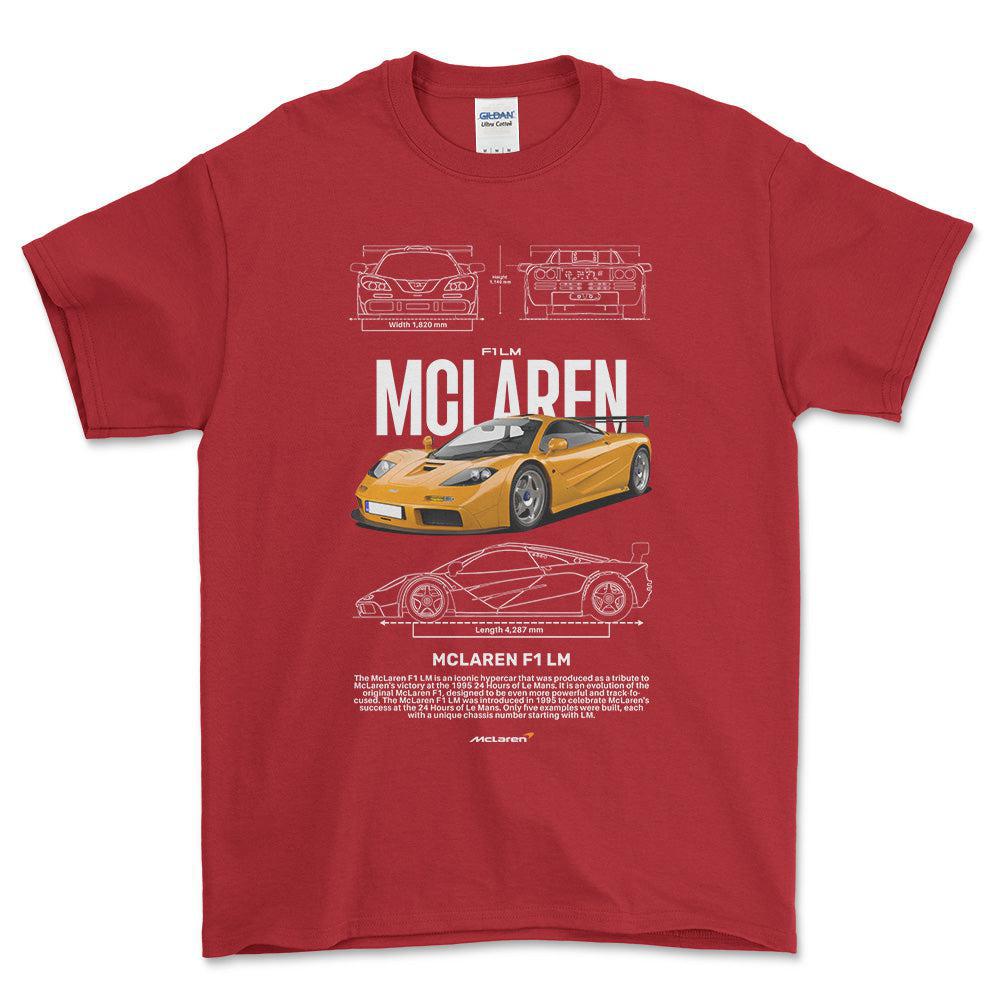 McLaren F1 LM - Unisex T-Shirt , Bomuld-Beklædning-McLaren-Rød-S-Forside-Garage Culture Shop- garage - man cave - merchandise
