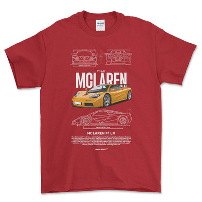McLaren F1 LM - Unisex T-Shirt , Bomuld-Beklædning-McLaren-Rød-S-Forside-Garage Culture Shop- garage - man cave - merchandise
