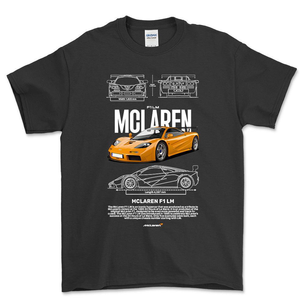 McLaren F1 LM - Unisex T-Shirt , Bomuld-Beklædning-McLaren-Sort-S-Forside-Garage Culture Shop- garage - man cave - merchandise