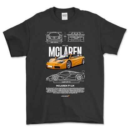 McLaren F1 LM - Unisex T-Shirt , Bomuld-Beklædning-McLaren-Sort-S-Forside-Garage Culture Shop- garage - man cave - merchandise