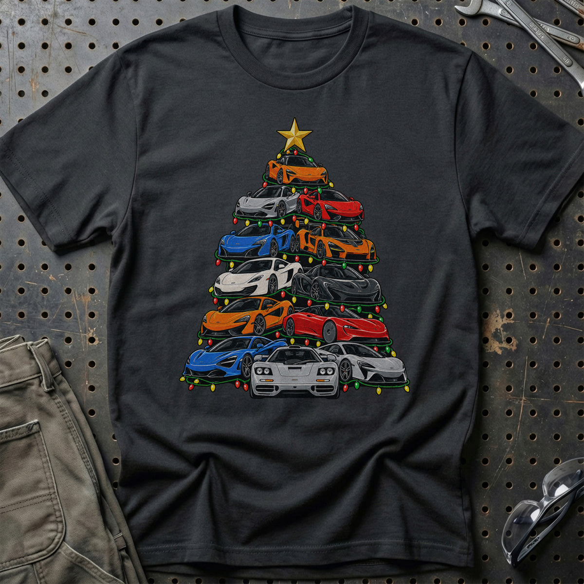 McLaren Juletræ T-Shirt-Beklædning-McLaren-Sort-S-Garage Culture Shop- garage - man cave - merchandise