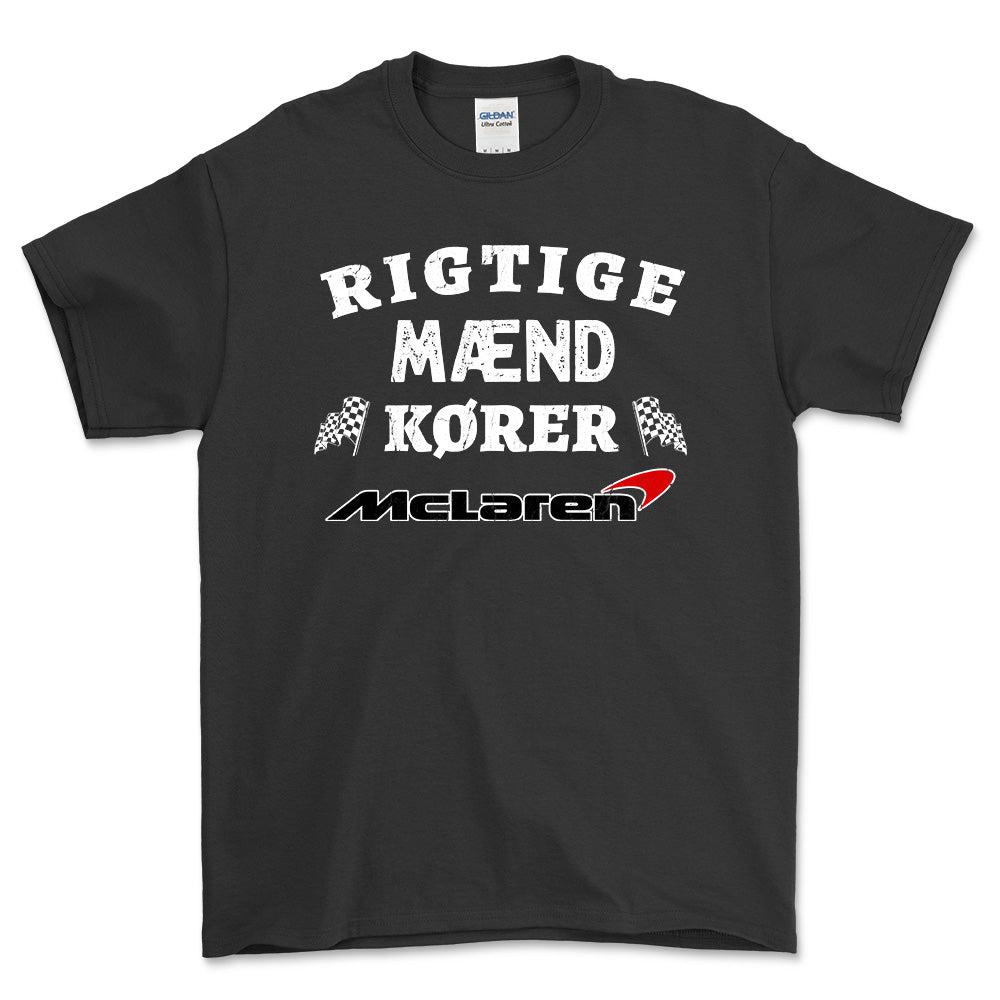McLaren Rigtige Mænd Kører - Unisex T-Shirt , Bomuld-Beklædning-McLaren-Sort-S-Forside-Garage Culture Shop- garage - man cave - merchandise