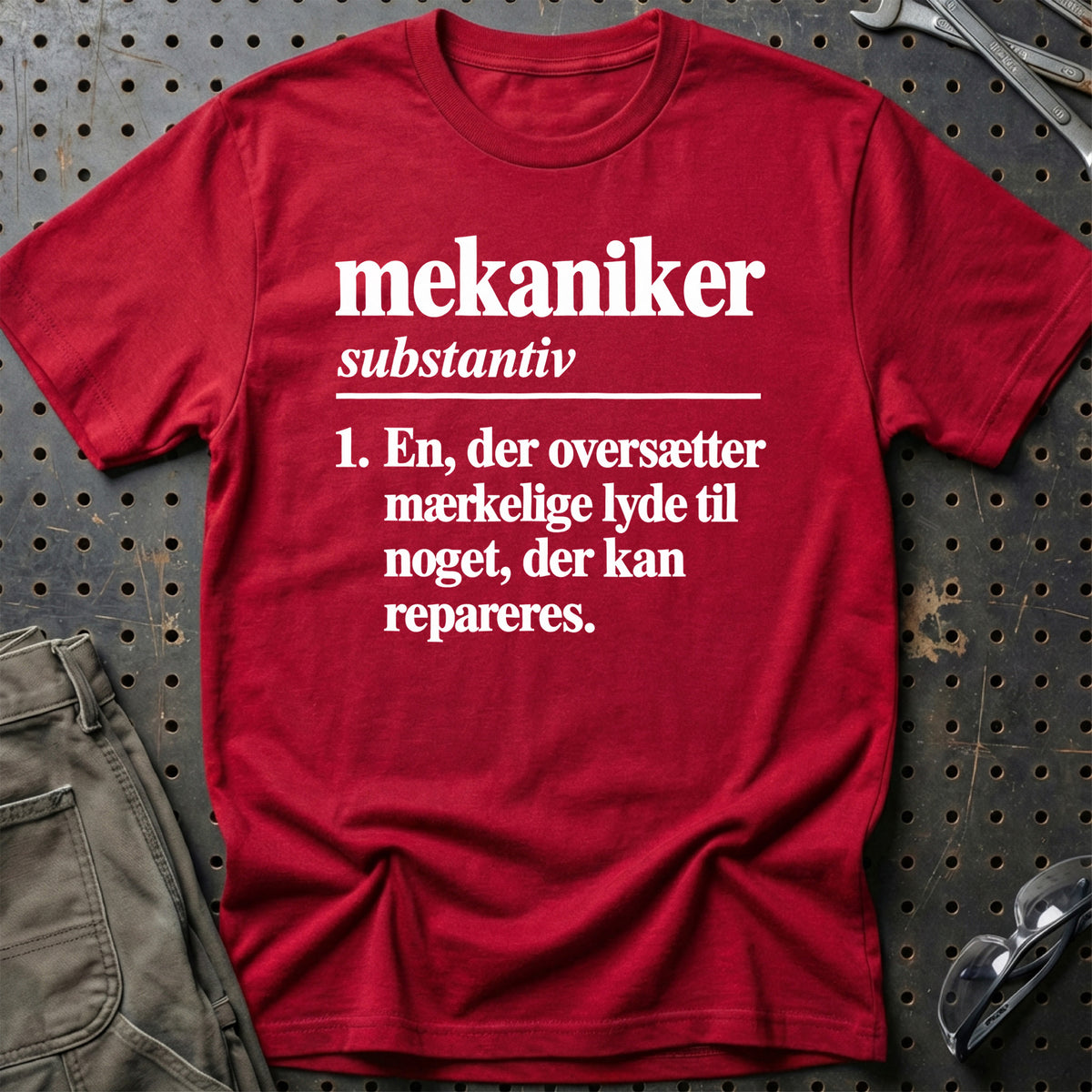 
Mekaniker – Definition T-Shirt – Rød