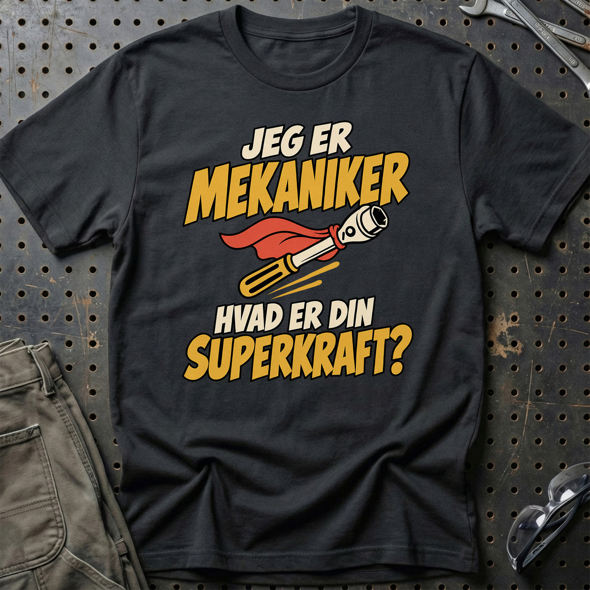 
Mekaniker – Hvad er din superkraft? – Unisex T-Shirt – Sort