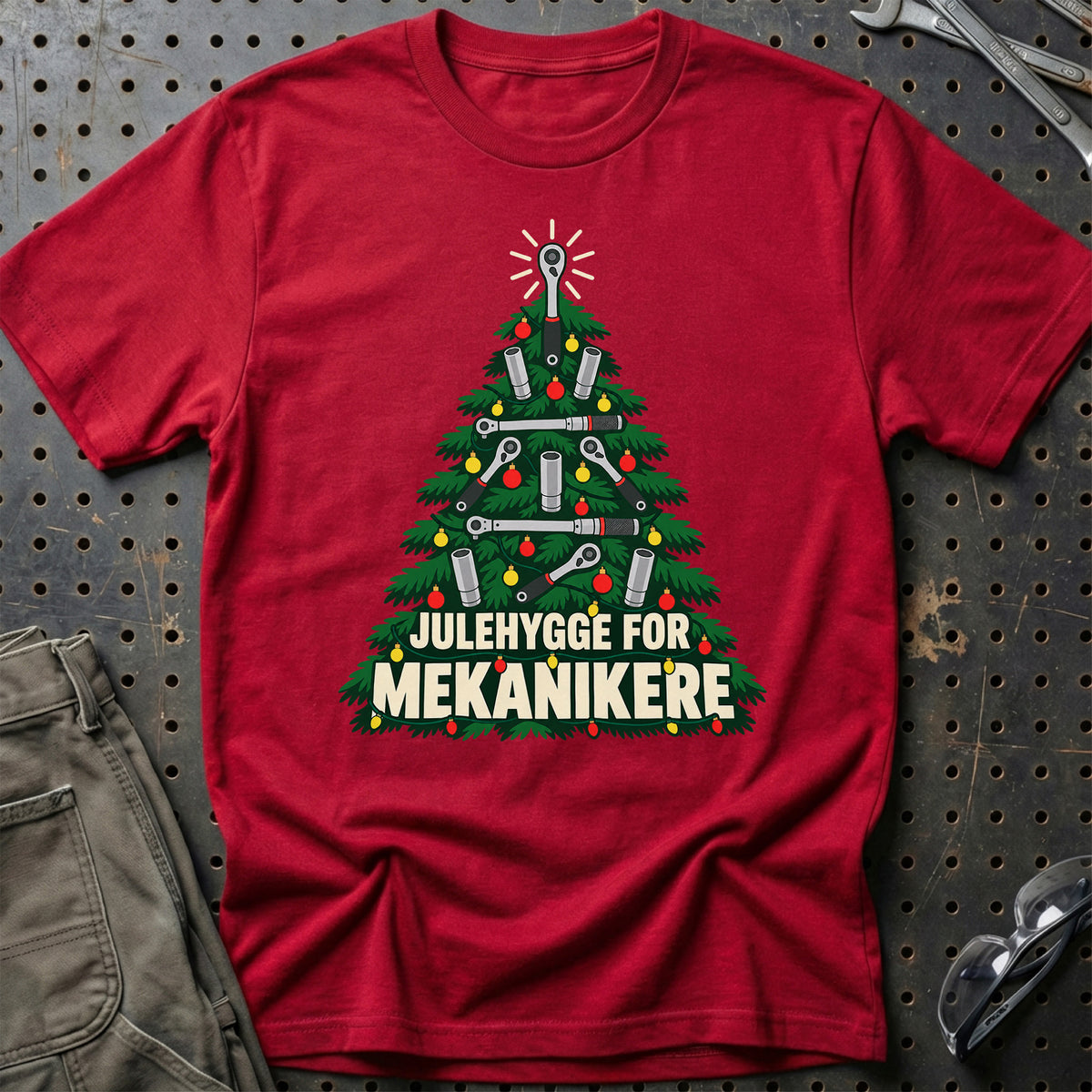 
Mekaniker – Julehygge – Unisex T-Shirt – Rød