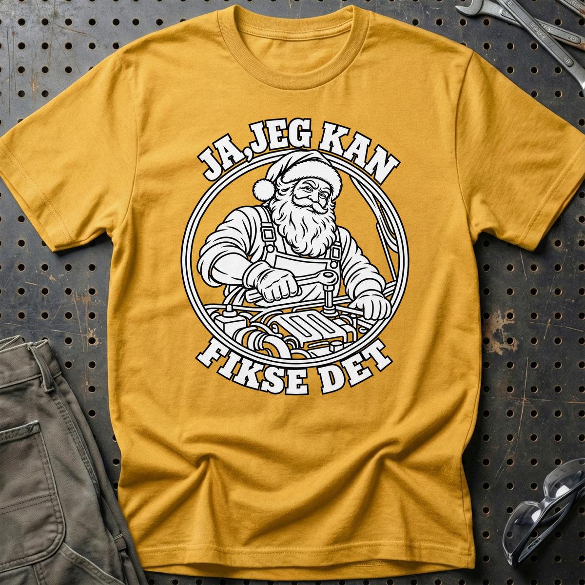 
Mekaniker – Santa Kan Det – Jul T-Shirt – Guld