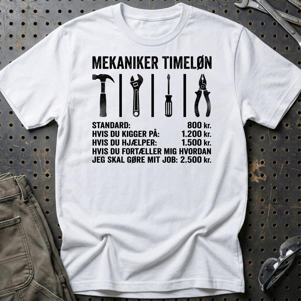 
Produktbillede af Mekaniker Timeløn T-Shirt