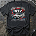 Mercedes 107 German Thunder Autobahn Legend T-Shirt-Beklædning-Mercedes-Sort-S-Garage Culture Shop- garage - man cave - merchandise