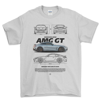 Mercedes AMG GT - Unisex T-Shirt , Bomuld-Beklædning-Mercedes-Hvid-S-Forside-Garage Culture Shop- garage - man cave - merchandise