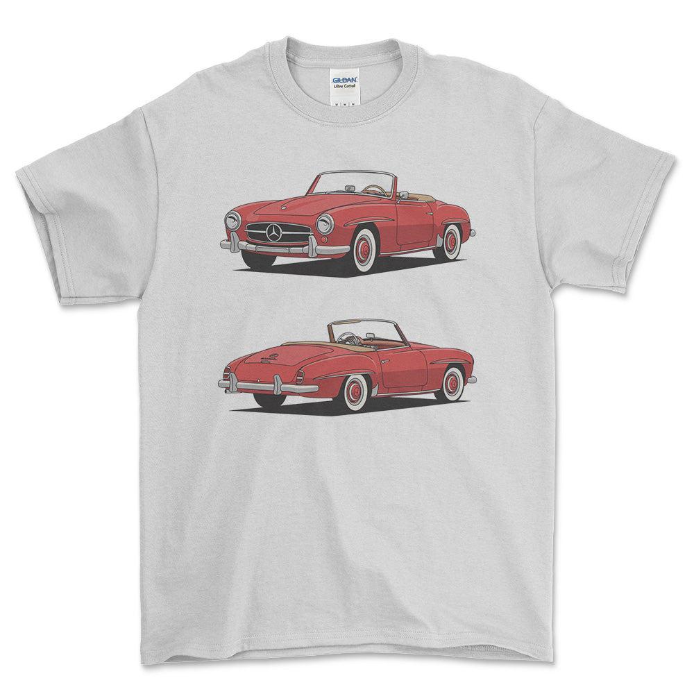 Mercedes-Benz 190 S 1959 T-Shirt-Beklædning-Mercedes-Hvid-S-Garage Culture Shop- garage - man cave - merchandise