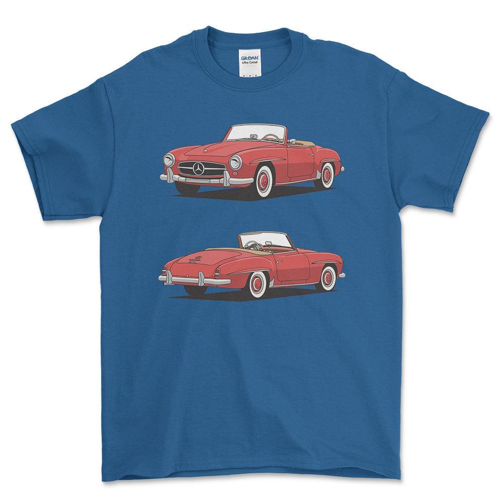 Mercedes-Benz 190 S 1959 T-Shirt-Beklædning-Mercedes-Blå Royal-S-Garage Culture Shop- garage - man cave - merchandise