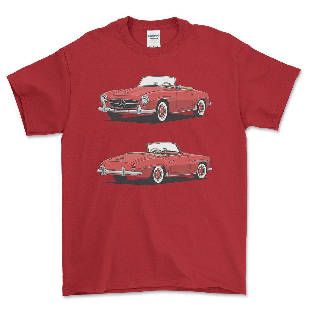 Mercedes-Benz 190 S 1959 T-Shirt-Beklædning-Mercedes-Rød-S-Garage Culture Shop- garage - man cave - merchandise