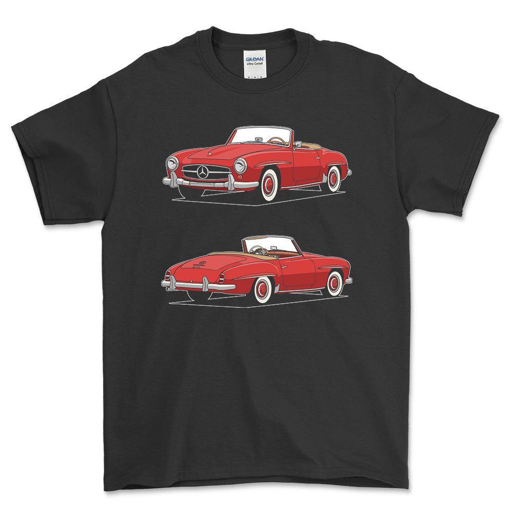Mercedes-Benz 190 S 1959 T-Shirt-Beklædning-Mercedes-Sort-S-Garage Culture Shop- garage - man cave - merchandise