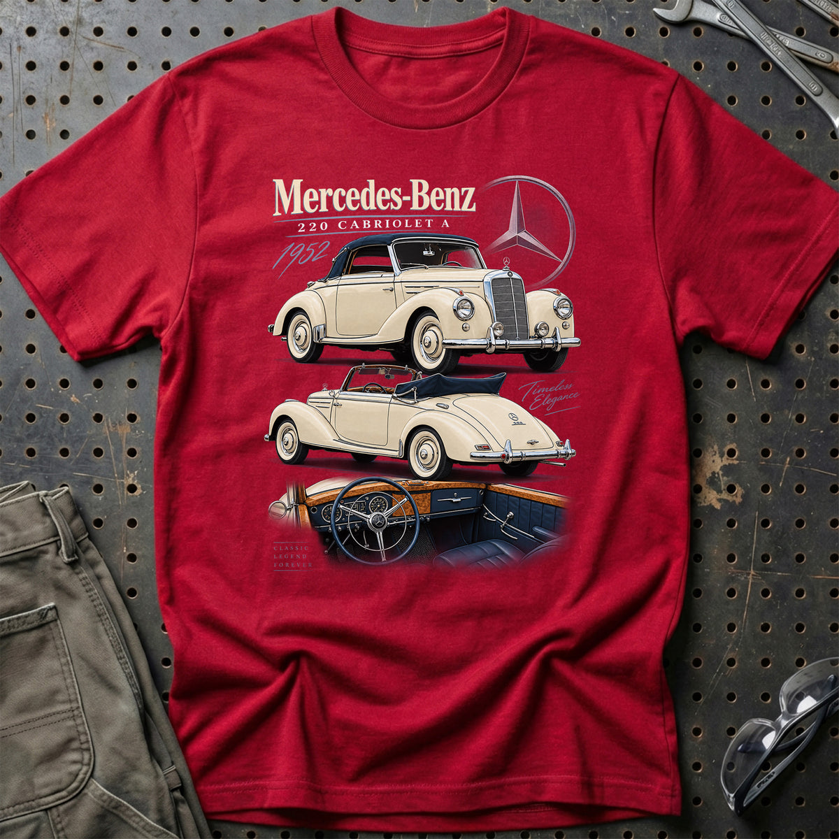 
Mercedes-Benz 220 Cabriolet A 1952 T-Shirt – Rød