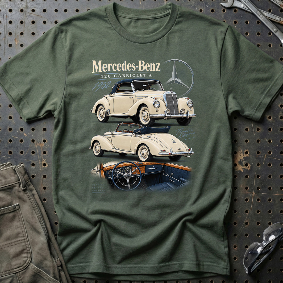 
Mercedes-Benz 220 Cabriolet A 1952 T-Shirt – Grøn Militær