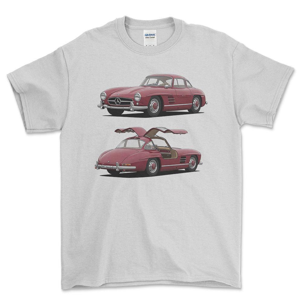 Mercedes-Benz 300 SL Gullwing Coupé 1955 T-Shirt-Beklædning-Mercedes-Hvid-S-Garage Culture Shop- garage - man cave - merchandise